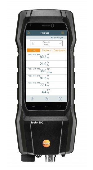 Testo 300 Smoke Edition Combustion Analyzer Kit with Bluetooth, 4000 ppm